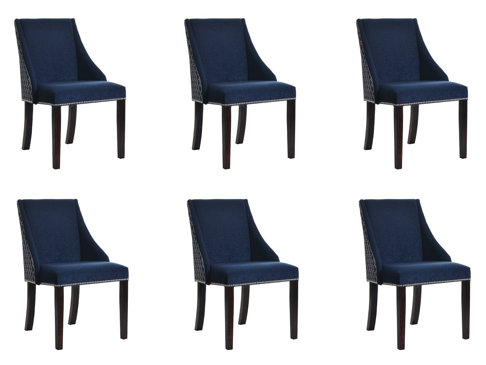 Chesterfield Stühle Sessel Klassische Polster Design Stuhl Flora Lehn Leder JVmoebel Stuhl, 6x