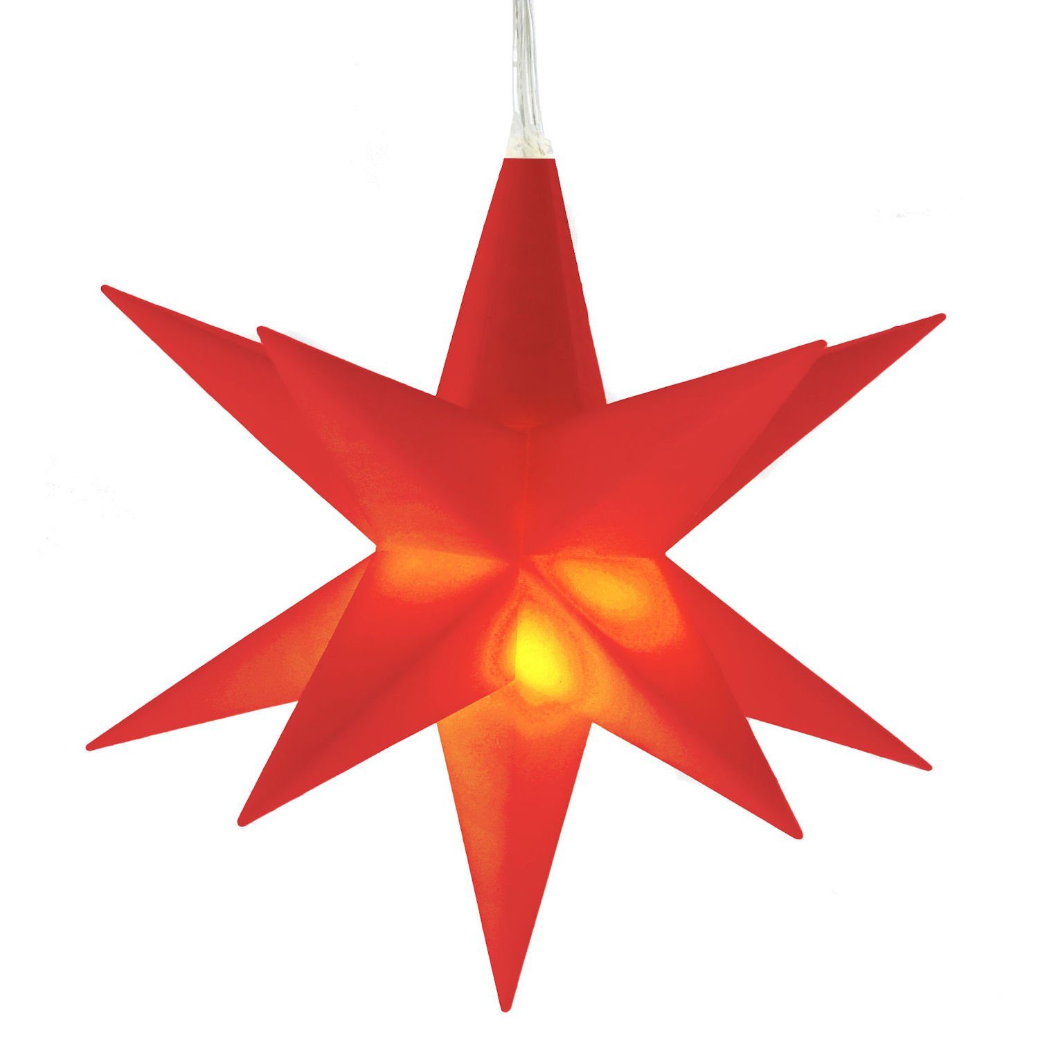 Spetebo Dekostern Weihnachts Leuchtstern 3D 12cm mit Timer - rot, 1 St.,  Fenster Deko Stern Batterie betrieben