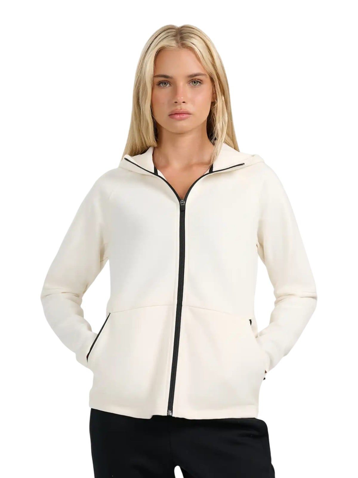 4F Trainingsjacke F2260 mit Kapuze weiss Damen