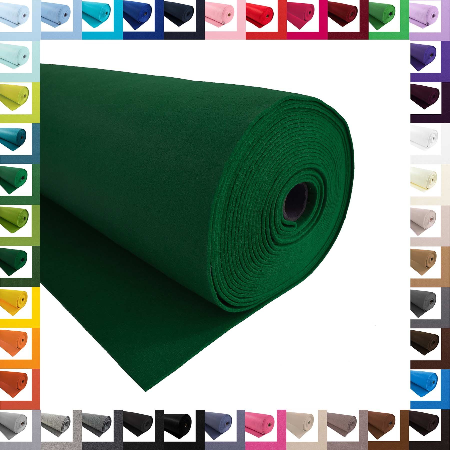 maDDma Stoff Bastelfilz 1m Meterware Filz 90cm x 1,5mm Dekofilz Taschenfilz, dunkelgrün