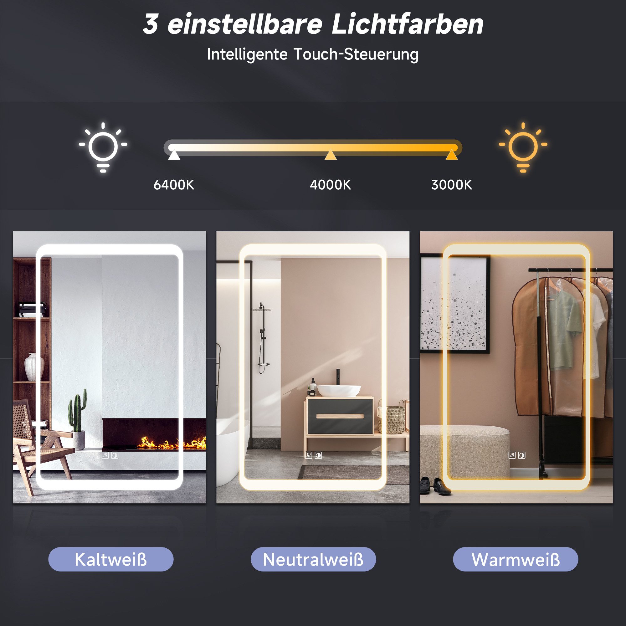 SONNI Spiegelschrank Spiegelschrank Badezimmer mit Beleuchtung günstig online kaufen