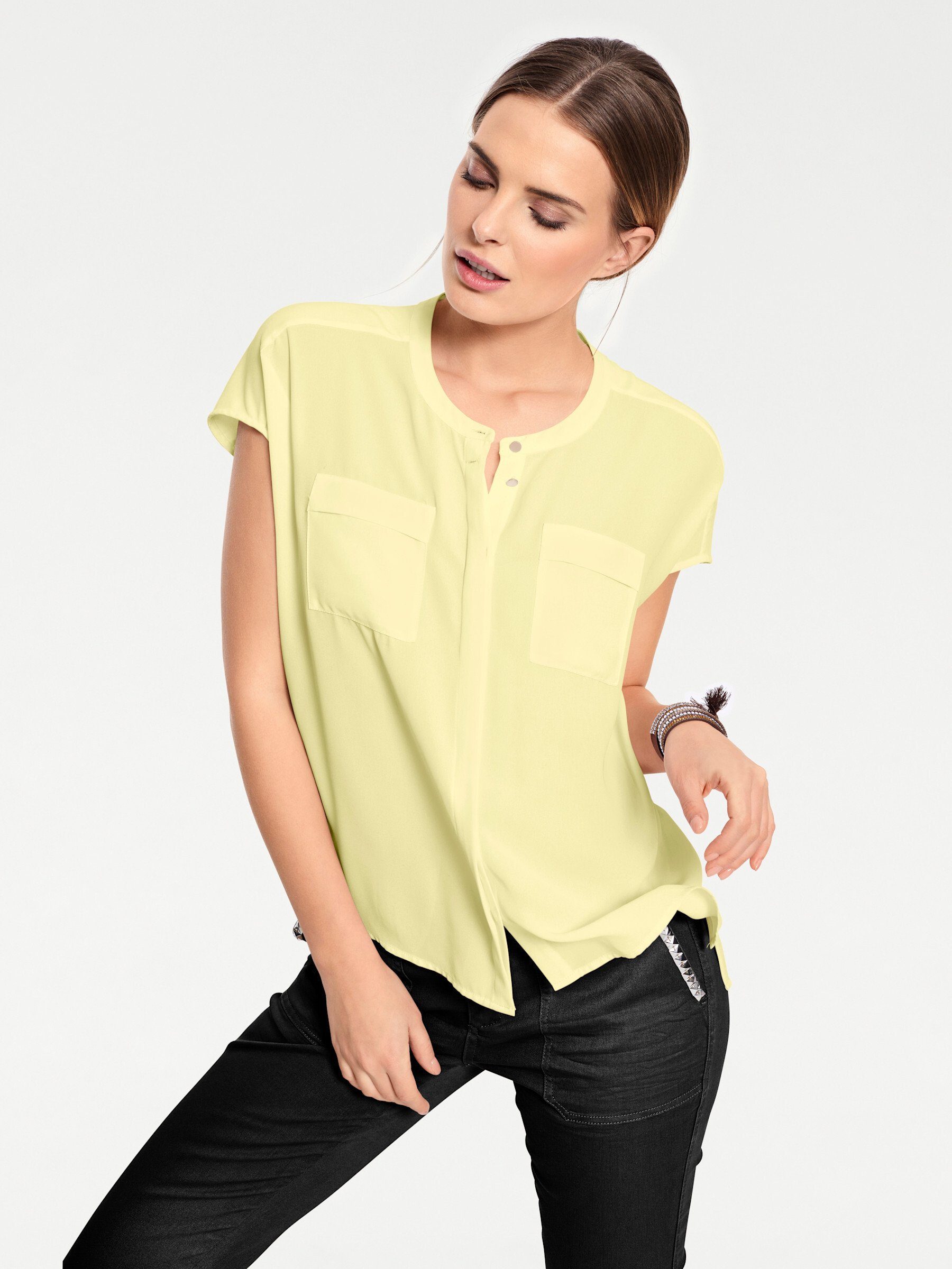 heine Klassische Bluse Oversized Bluse Kurzarm
