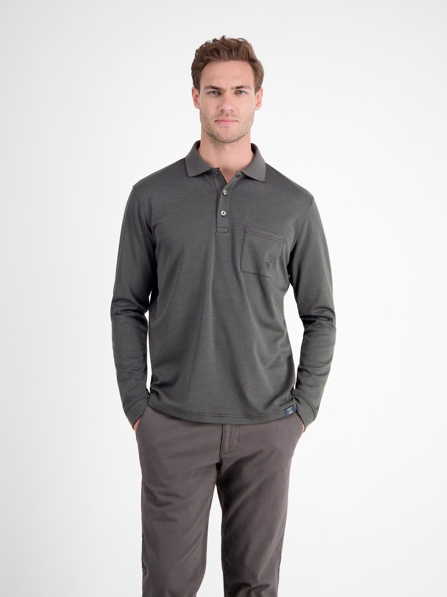 LERROS Langarm-Poloshirt mit Logo-Stickerei günstig online kaufen