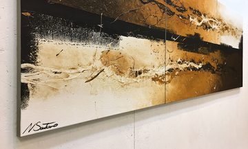 WandbilderXXL XXL-Wandbild Liquid Earth 210 x 70 cm, Abstraktes Gemälde, handgemaltes Unikat