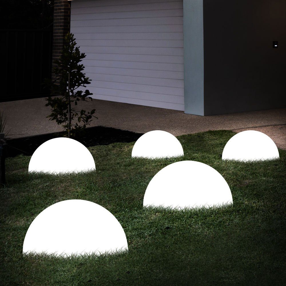 etc-shop LED Set Steck Garten verbaut, Erspieß LED Terrassen Warmweiß, Kugel Lampen LED-Leuchtmittel Gartenleuchte, fest Halb 10er Solar