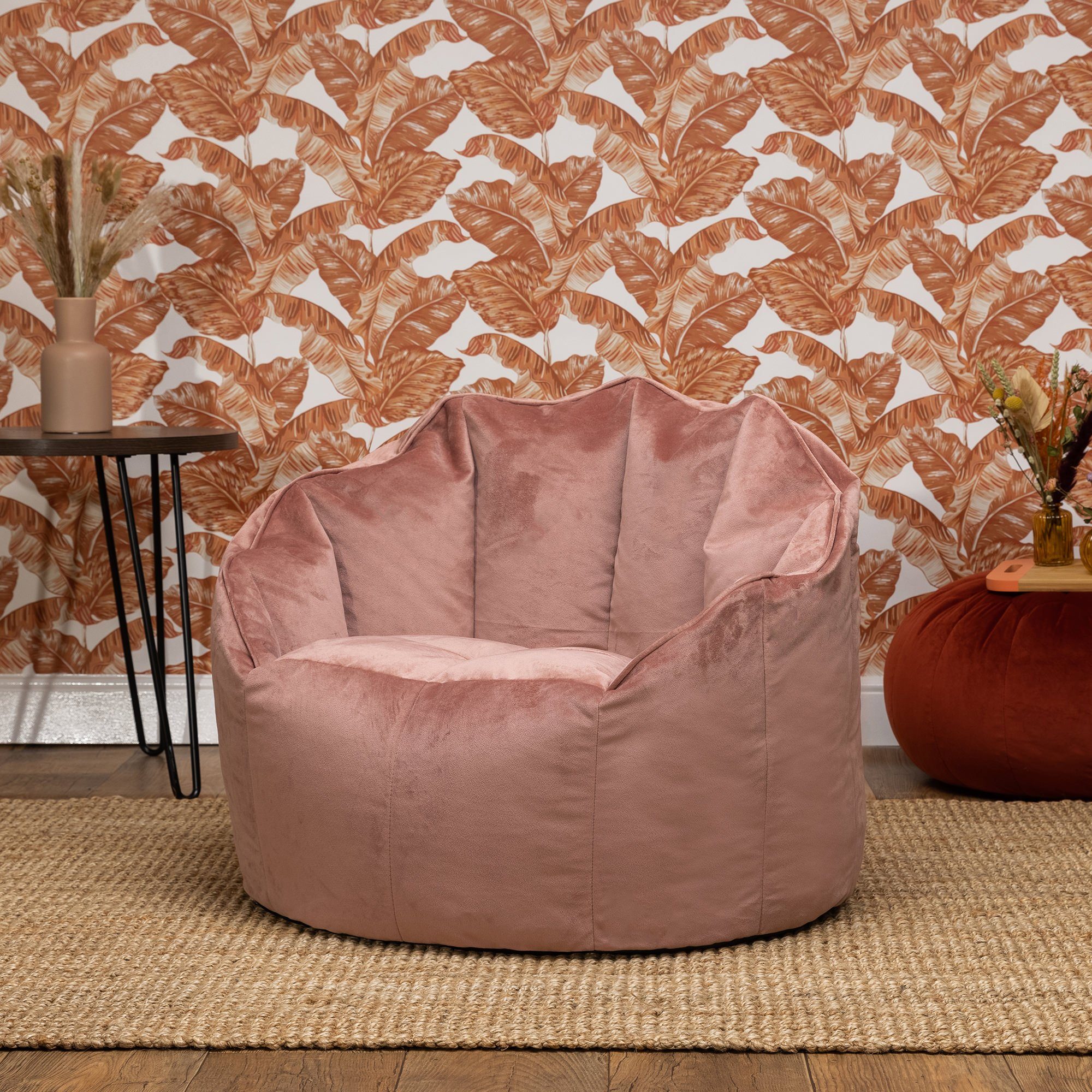 Plüschsamt Sitzsack aus Sitzsack Sessel „Sirena“ icon rosa