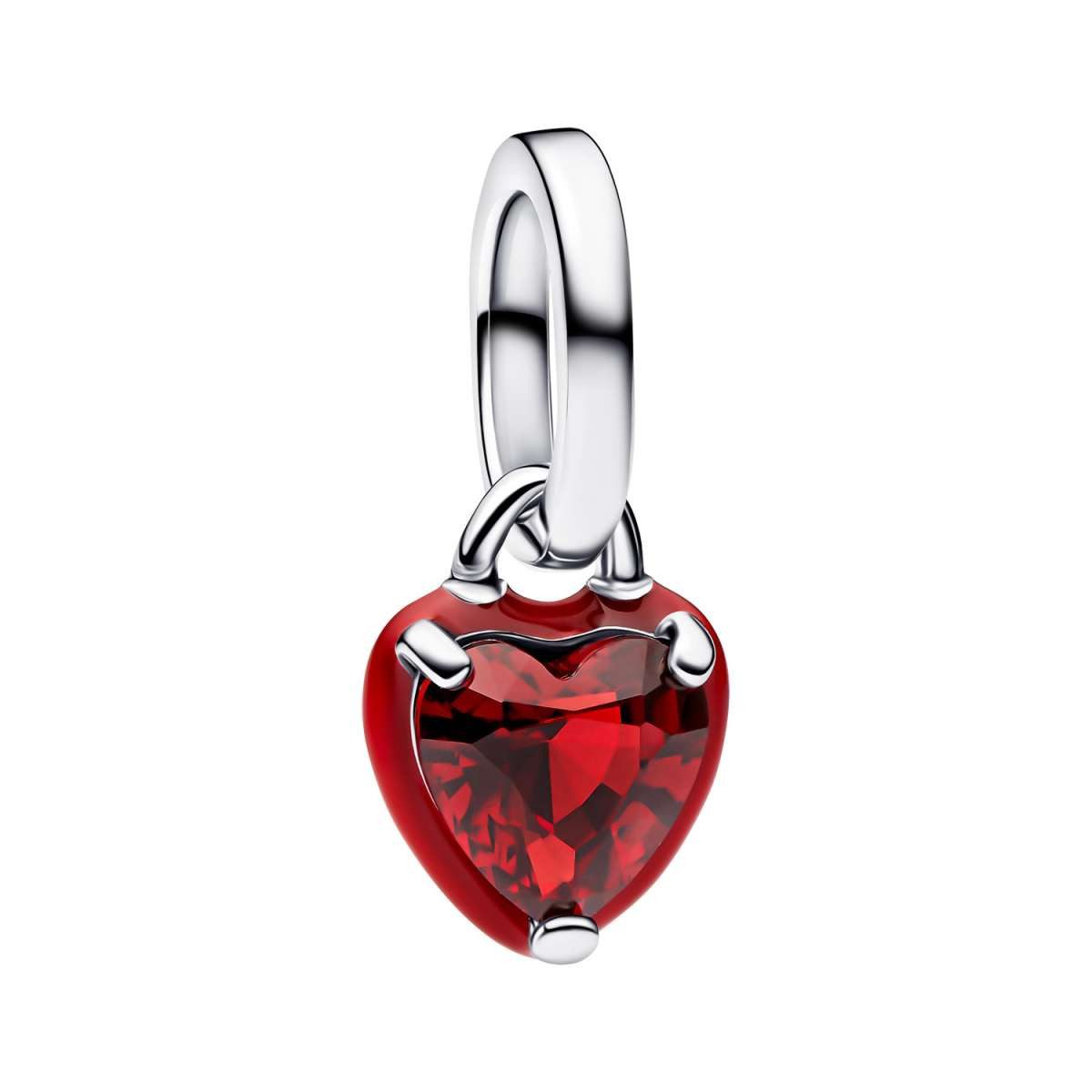 Pandora Herzanhänger 793042C05, Anhänger Silber Rotes Chakra Herz