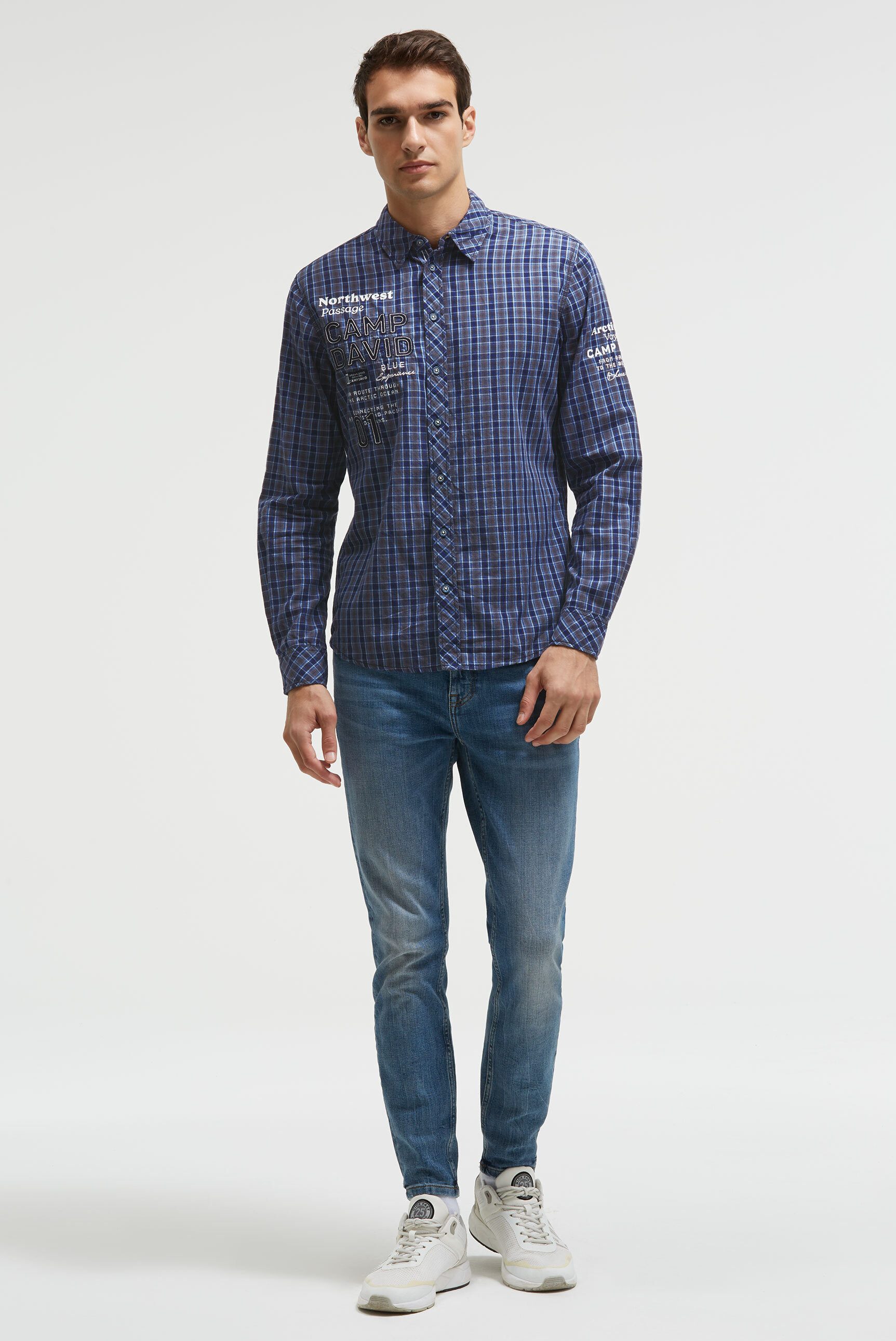 CAMP DAVID Langarmhemd aus Baumwolle