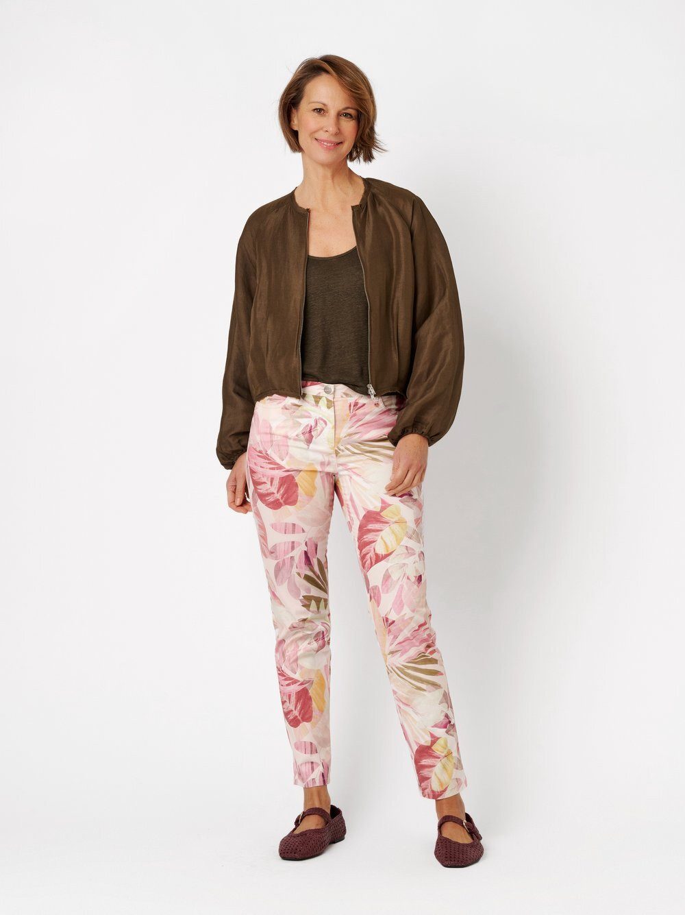 Relaxed by TONI Stretch-Hose Meine beste Freundin 7/8 mit kreativem Blumenmuster