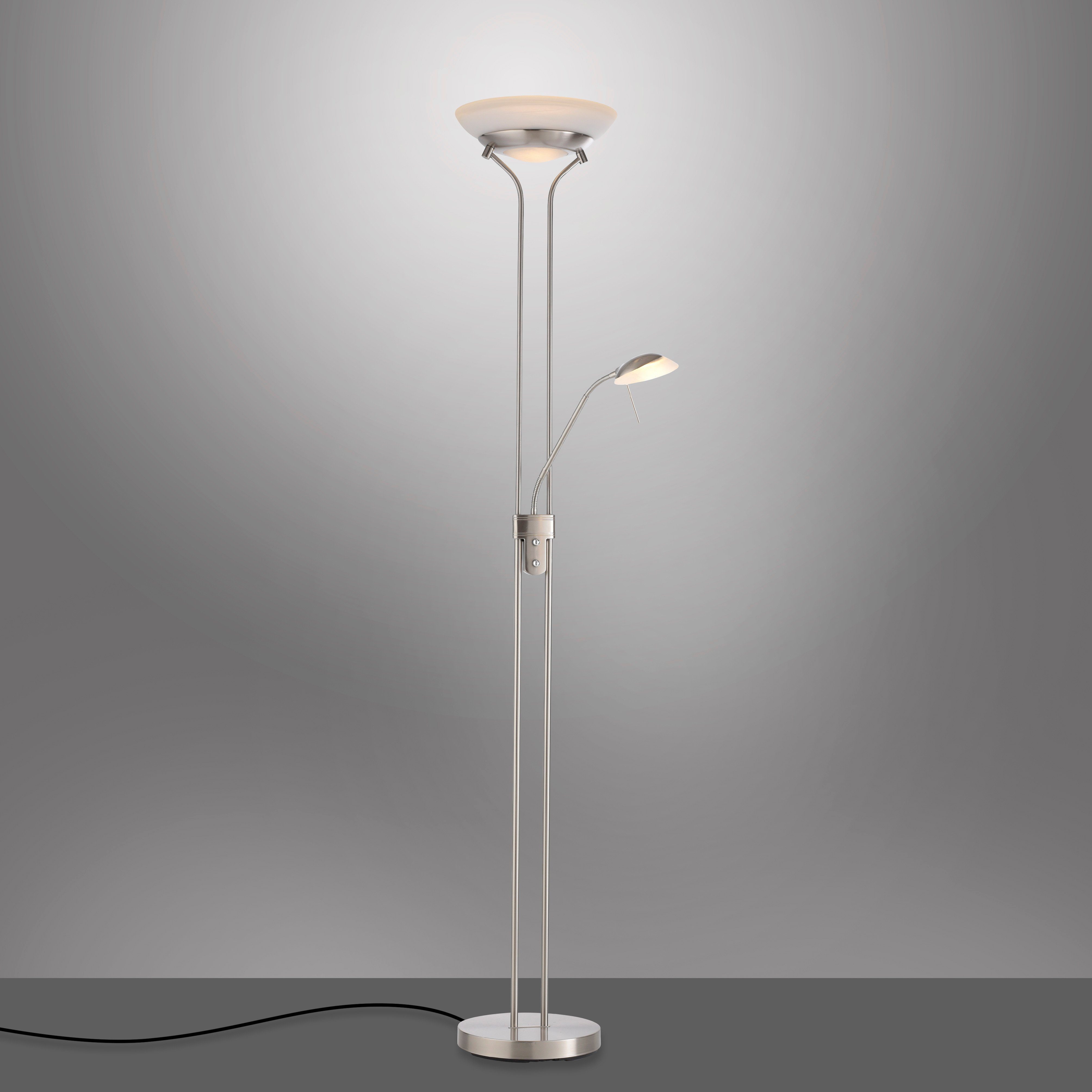 Leuchten Direkt Stehlampe ZAHARA, LED dimmbar fest über schaltbar Warmweiß, getrennt integriert, LED, Drehdimmer