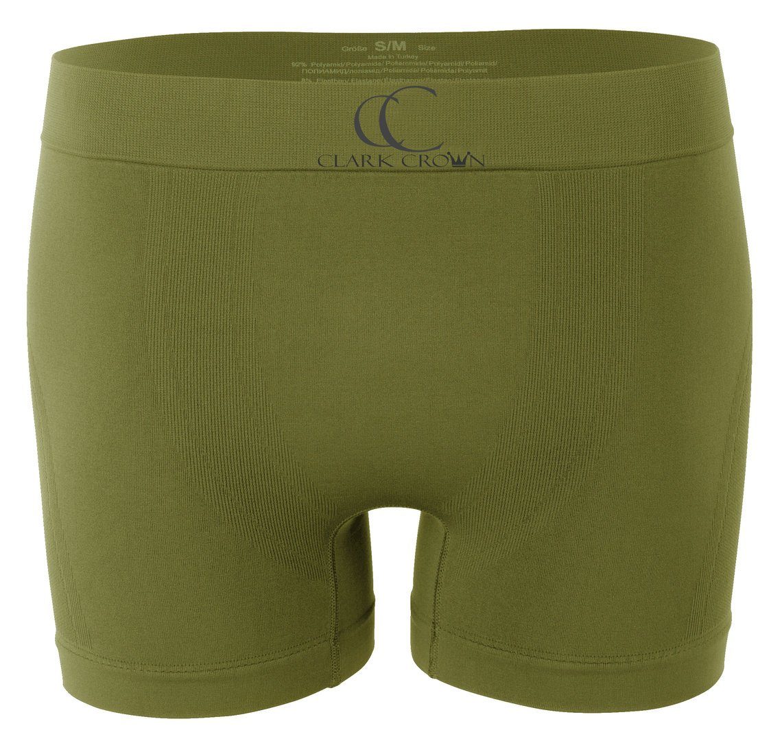 khaki (3-St) Crown® Boxershorts weiche Clark Microfaser-Qualität Seamless