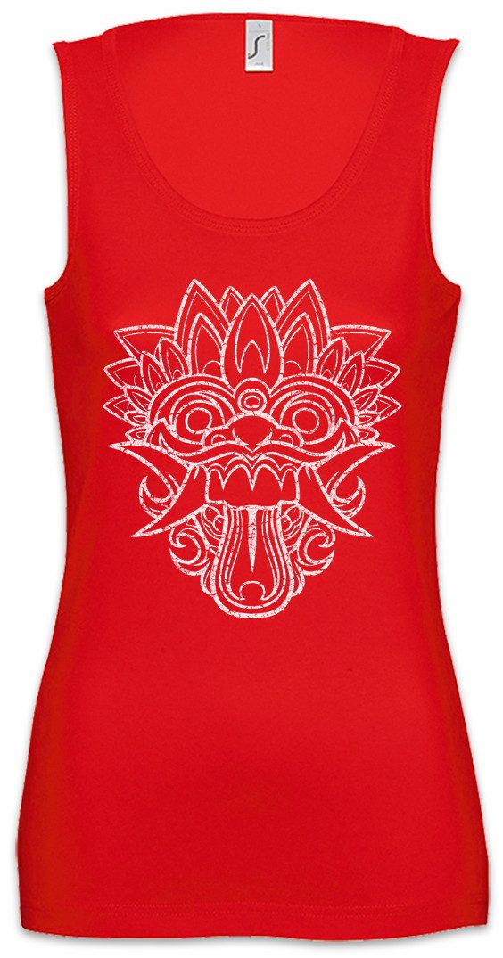 Tanktop Chinese Dragon Head I Ärmelloses Damen T-Shirt Drache Drachen China