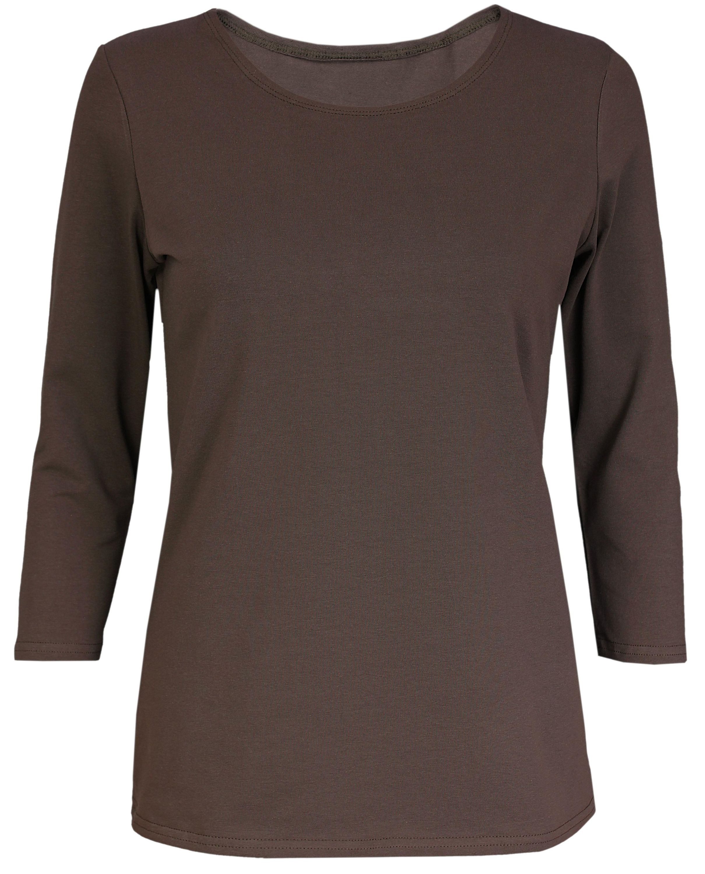 Longshirt Alkato Damen Shirt 3/4 Arm mit Rundhals