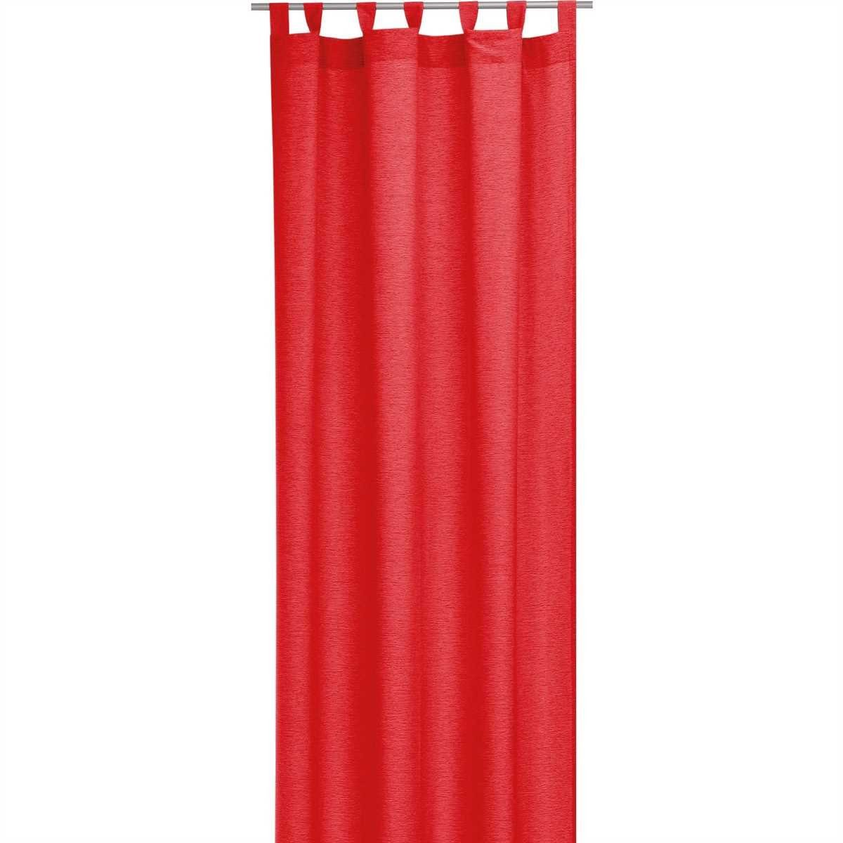 (1 Schlaufen Gardine Vorhang, (BxL) in "Leinen Rot x - Bestlivings, St), Blickdichte Optik", 140cm 245cm blickdicht,