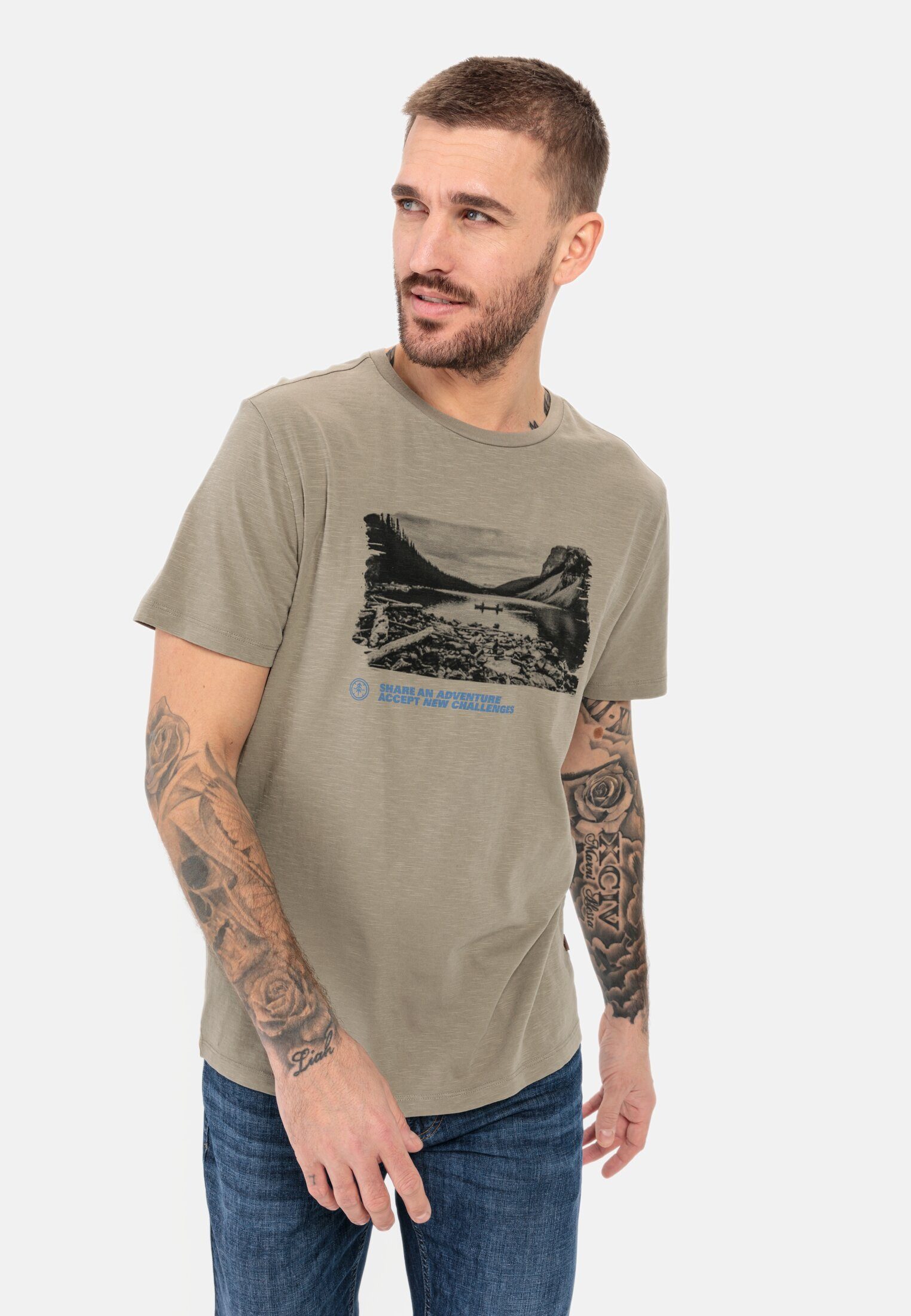 camel active T-Shirt aus nachhaltigem Organic Cotton Kurzarm