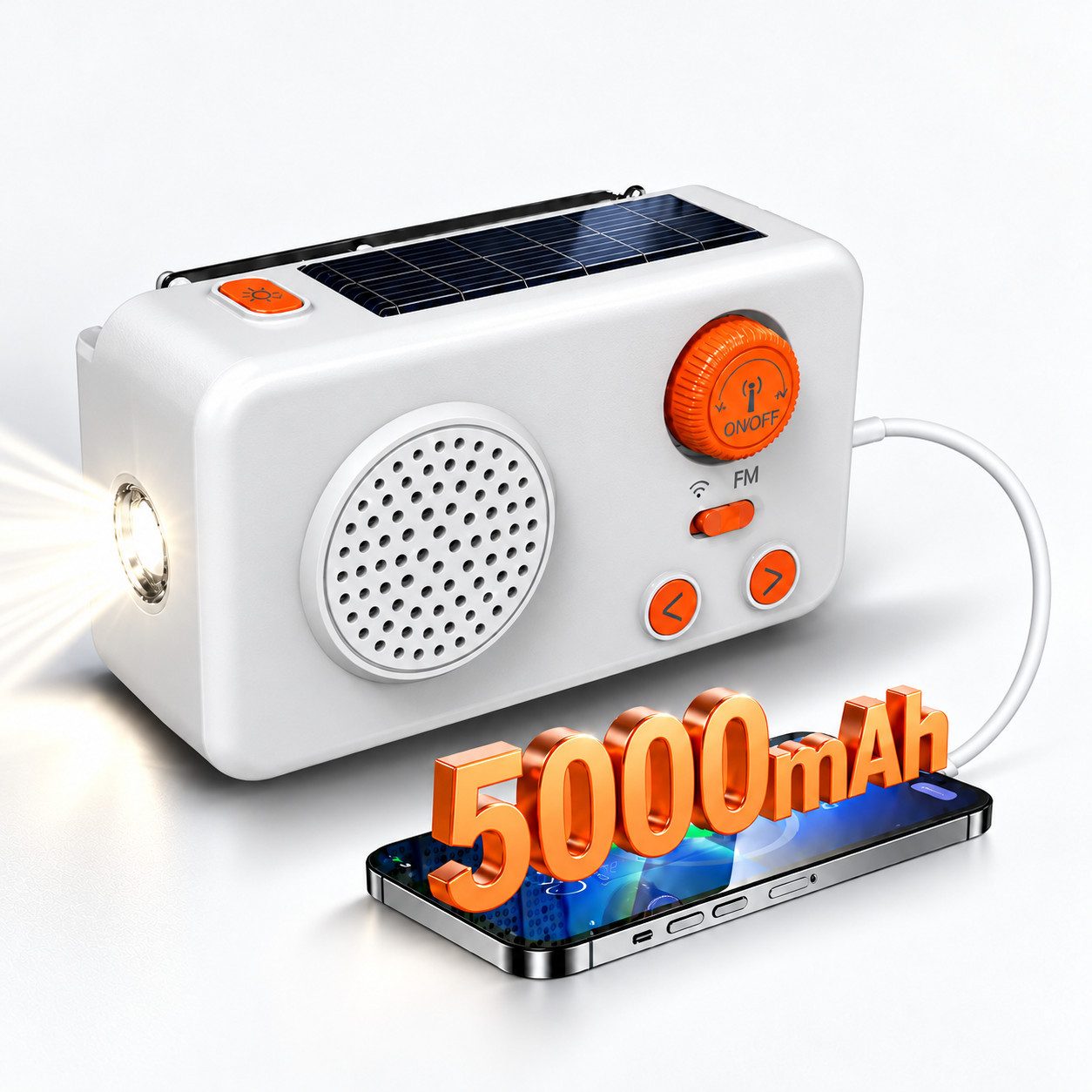 Vornix Notfallradio, Solar Radio Notfallradio (Tragbares, Radio Batteriebetrieben Notfall mit 5000mAh, Wiederaufladbare Batterie, 5 W, …