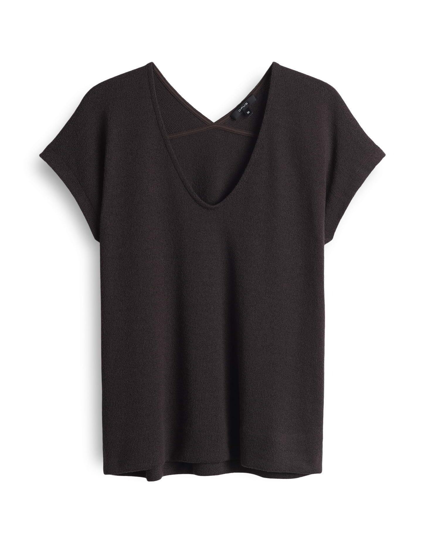 OPUS Kurzarmshirt SIRUKUS Boxy Fit in Feinstrick Optik günstig online kaufen