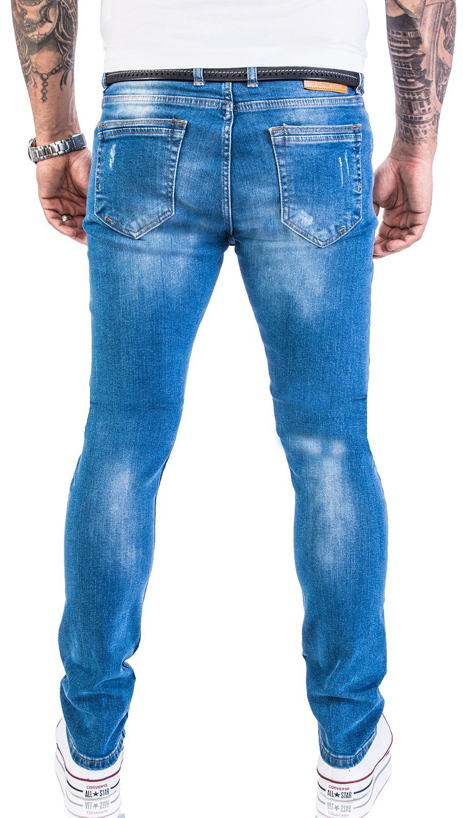 Light Slim Herren Blue Fit Slim-fit-Jeans Jeans M21 Creek Blau Rock