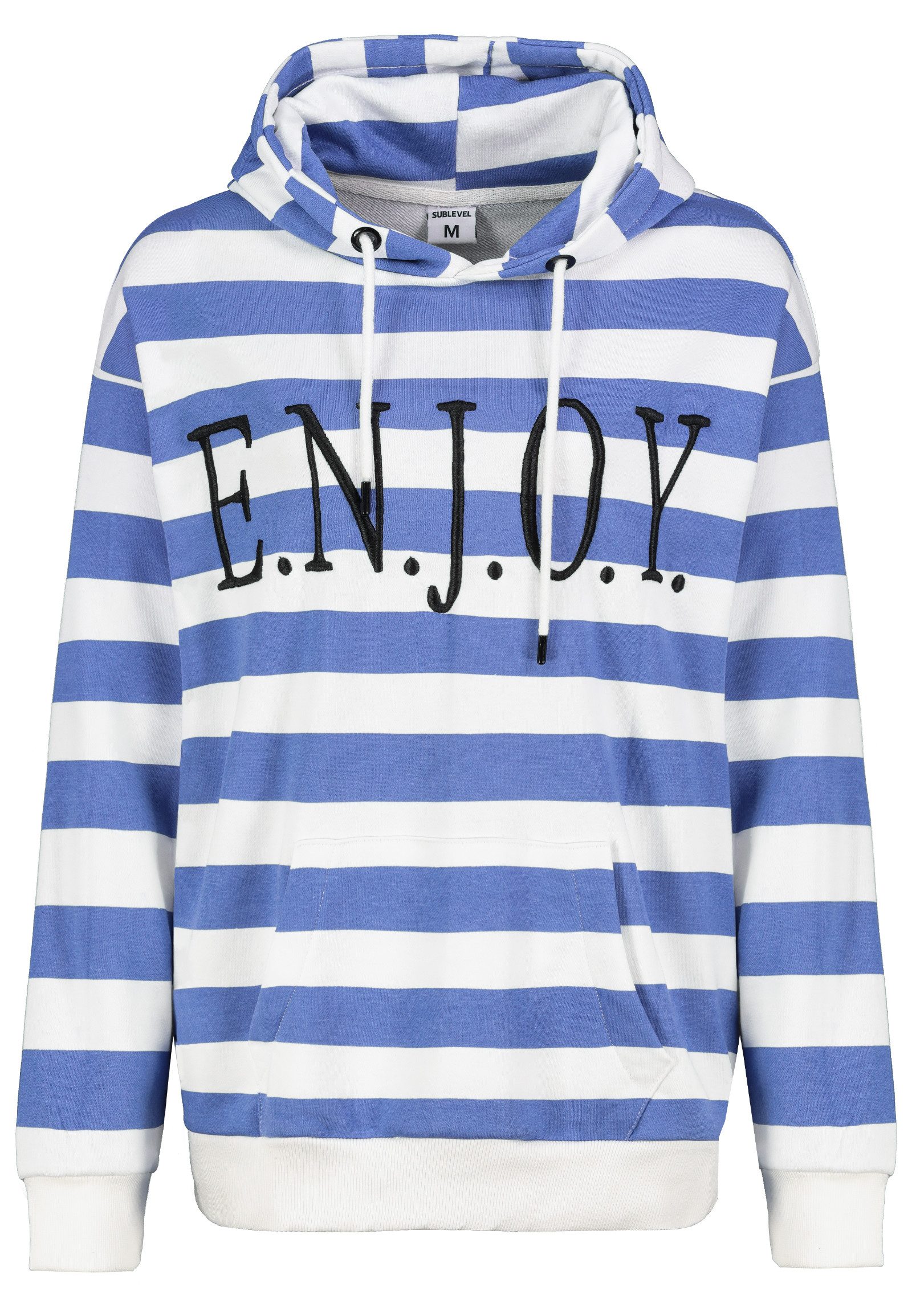 SUBLEVEL Hoodie Liebevoll bestickter Streifenlook mit Kapuze Logo Sweat Hoo günstig online kaufen