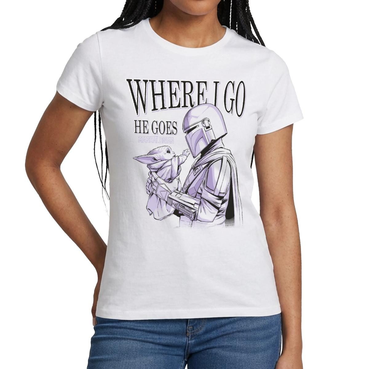 T-Shirt Star Wars: Mandalorian Where I Go Frauen T-Shirt