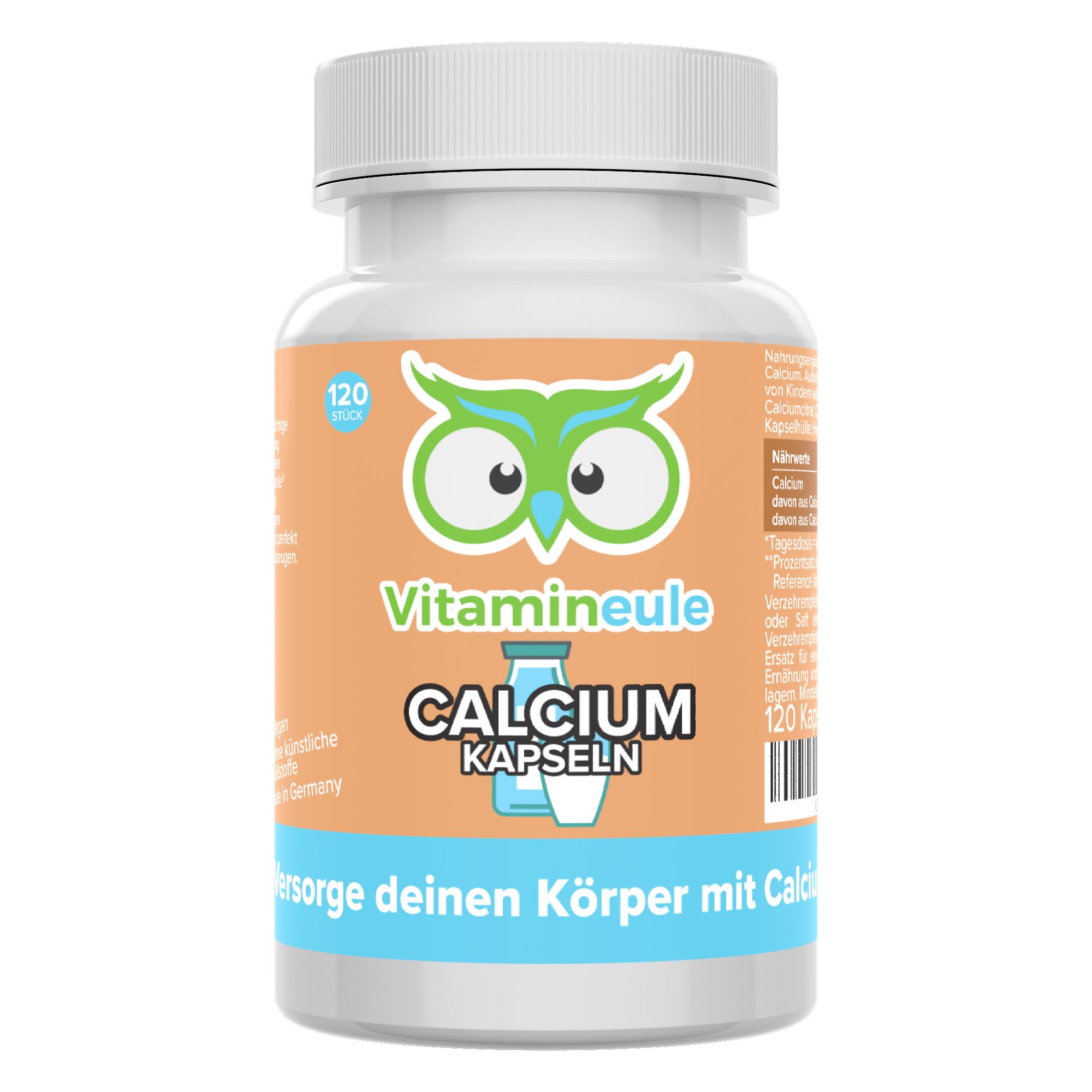Vitamineule Calcium Komplex Kapseln - 200 mg aus Calciumcarbonat & Calciumcitrat - Kapsel