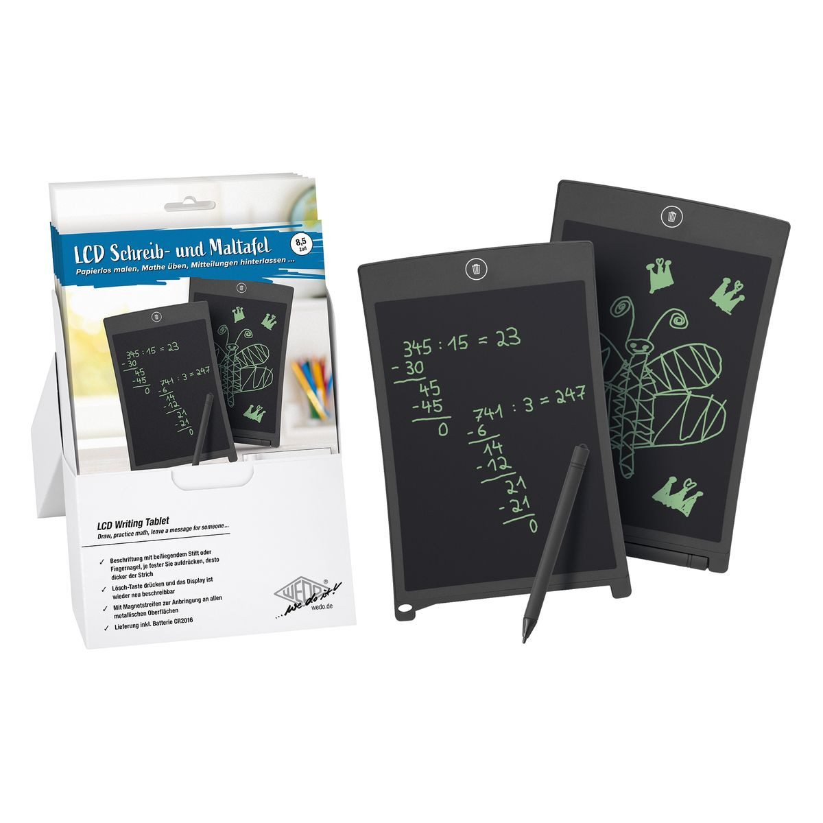 Werner Dorsch Magnettafel Schreib-und Maltafel LCD schwarz 14,3x0,4x21,9cm