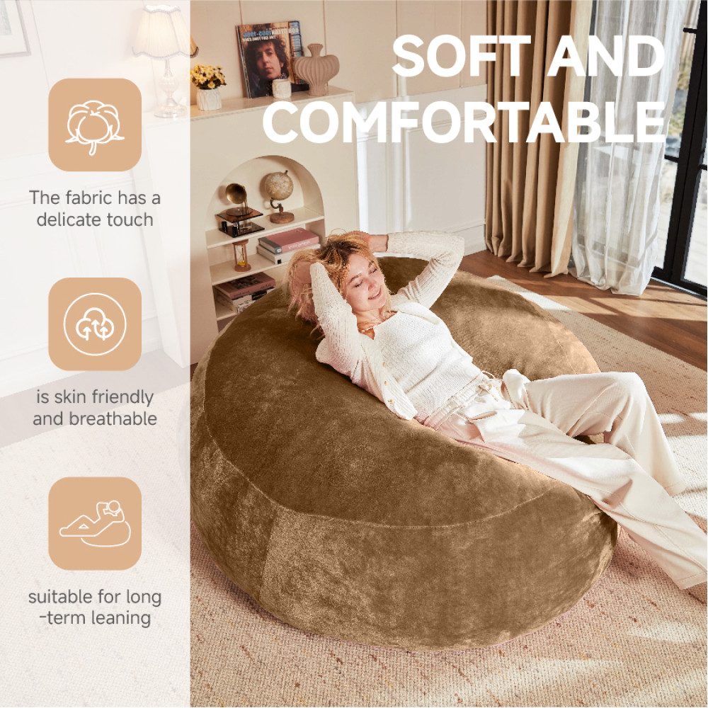 BBWL Sitzsack 5FT für Erwachsene XXL Bean Bag Stuhl weicher Lesesessel Schlafsofa, Sitzsack Sofa für Schlafzimmer Balkon Wohnzimmer
