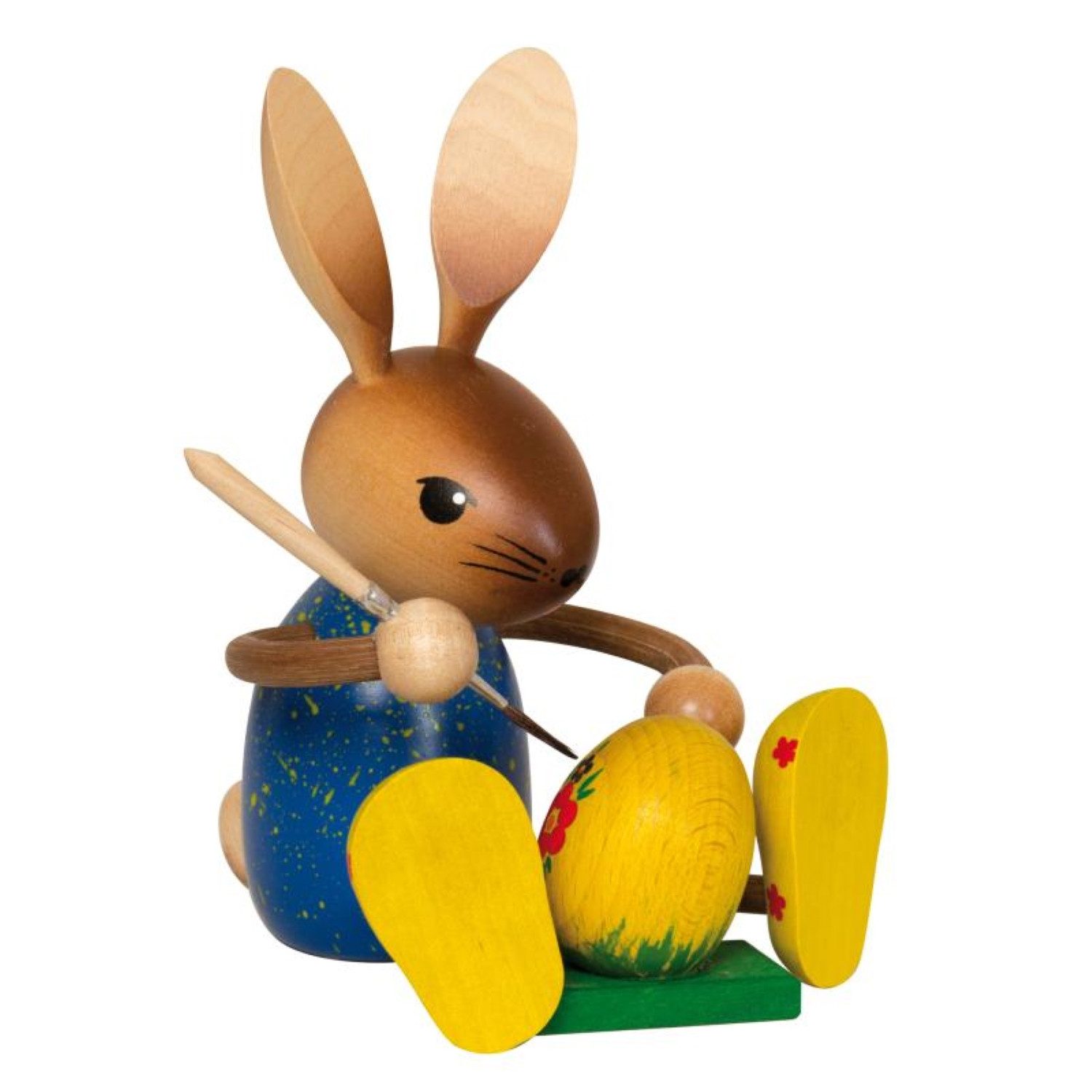 Kuhnert Osterhase Kuhnert Osterhase mit langen Beinen, Hasenmaler mit Ei, Erzgebirgische Holzkunst