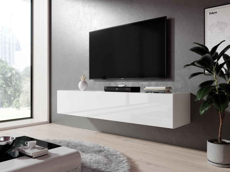 Furnix TV-Board Hängeboard ZIBO Lowboard TV-Schrank modern, Breite 160 cm, Höhe 34 cm, Tiefe 32 cm