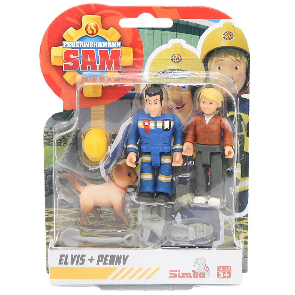 Feuerwehrmann Sam Spielfigur Elvis, Penny, Katze Spiel-Figuren Set Feuerwehrmann Sam