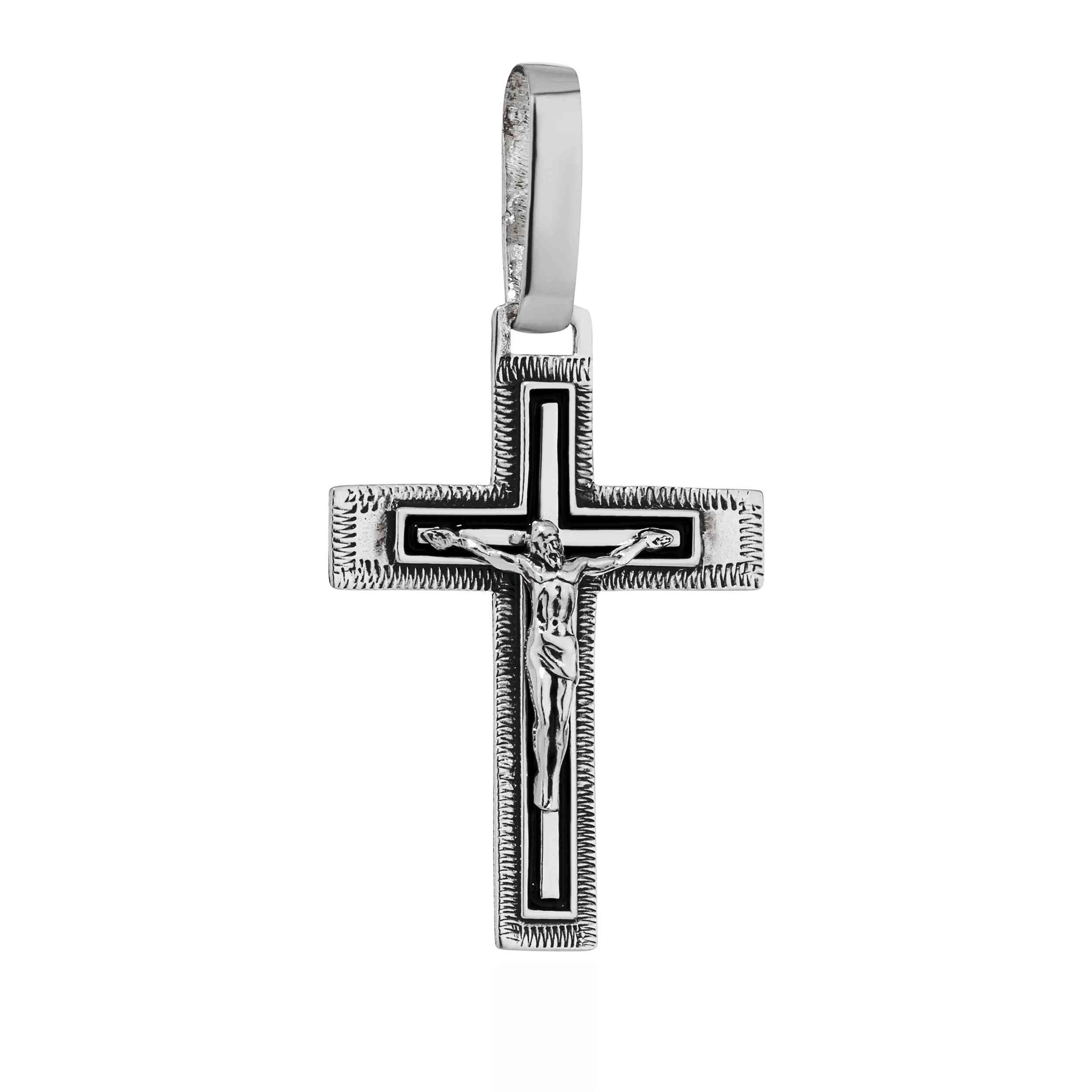 Kettenanhänger Exquisiter Kettenanhänger 925 Silber Kruzifix 33x 24mm Eleganz im Deta