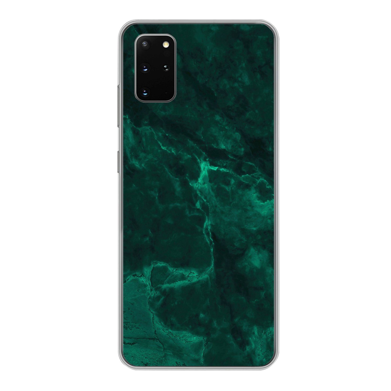 MuchoWow Handyhülle für Samsung Galaxy S20 Plus Marmor - Limone - Grün - Strukturiert - Ma, Phone Case, Silikon, Schutzhülle Dünn
