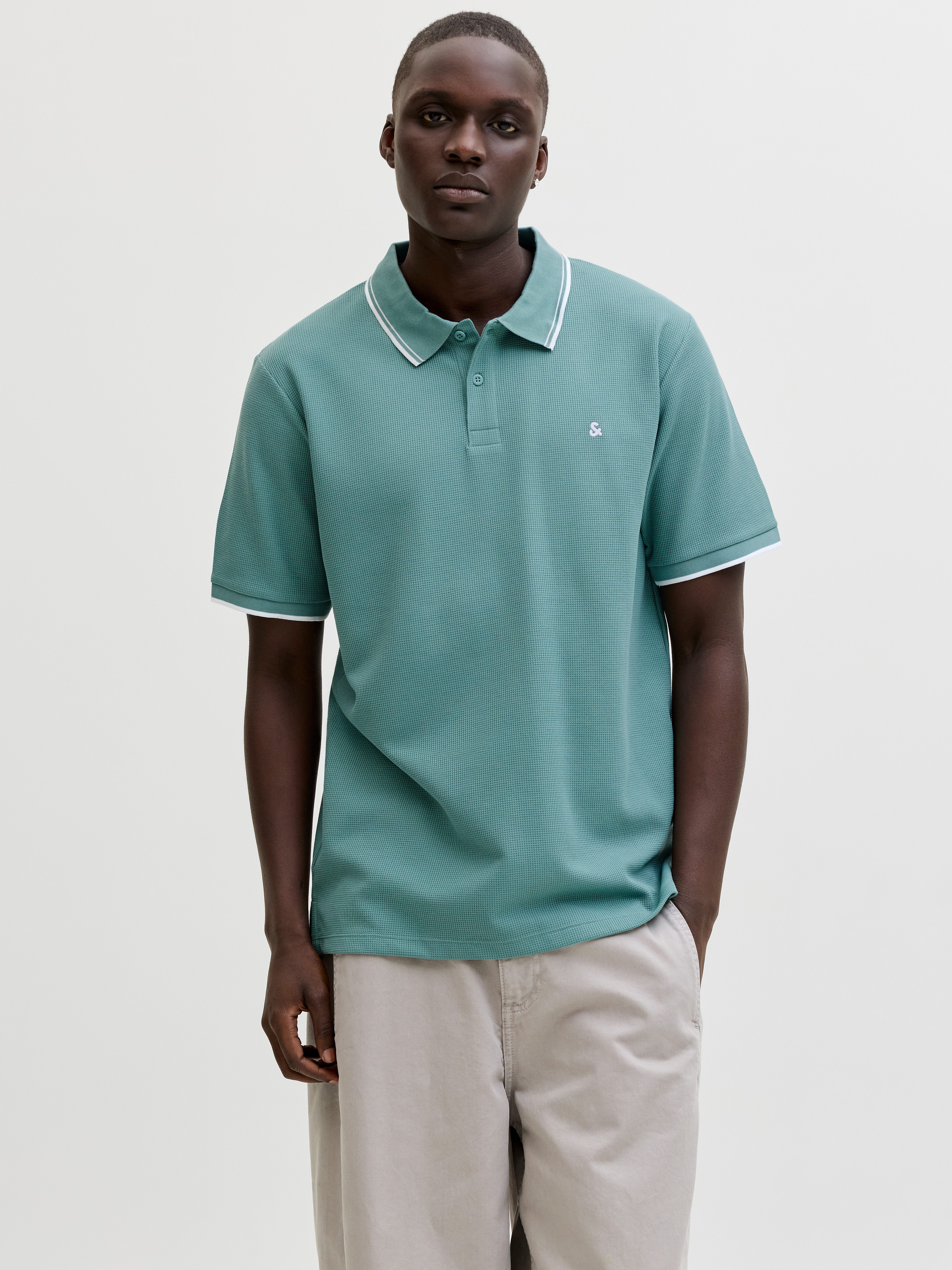 Jack & Jones Poloshirt JJEAUSTIN POLO SS NOOS Materialmix, regular fit