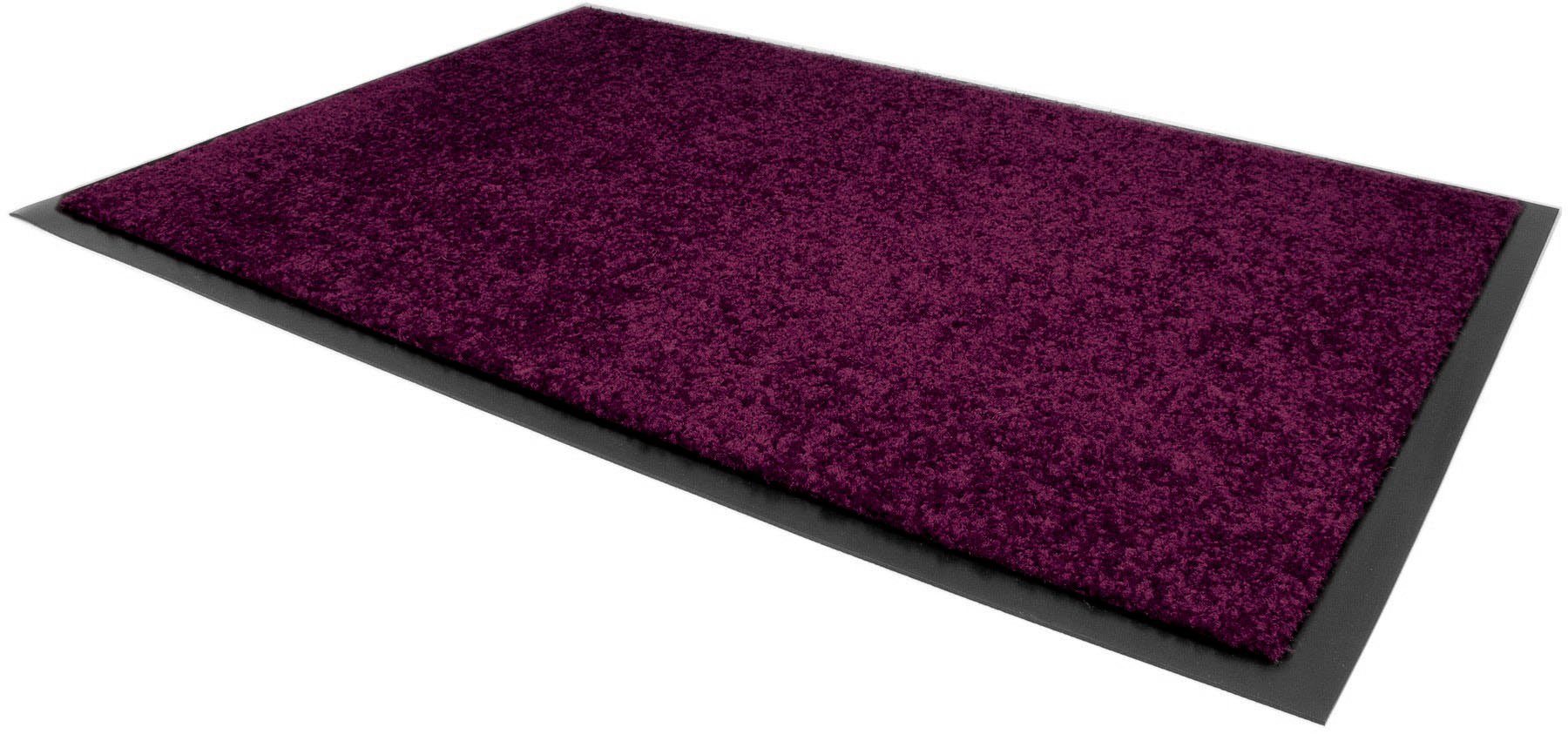 Fußmatte Schmutzfangmatte CLEAN PRO, Primaflor-Ideen in Textil, rechteckig, Höhe: 8 mm, Schmutzfangmatte, Uni-Farben, UV-beständig, waschbar lila