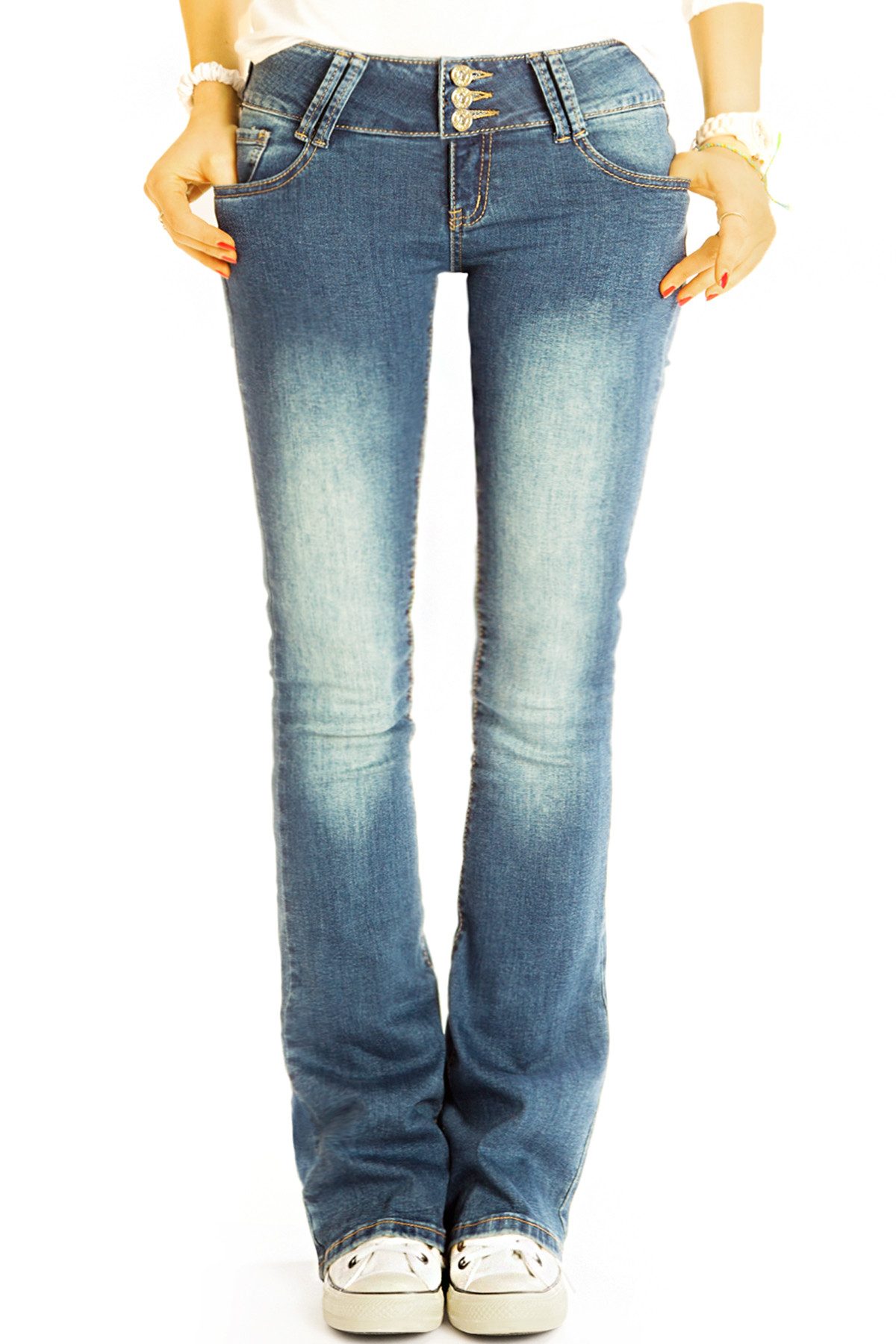 be styled Low-rise-Jeans Hüftjeans Bootcut Jeans low waist Stretch Hose - Damen - j38L-1