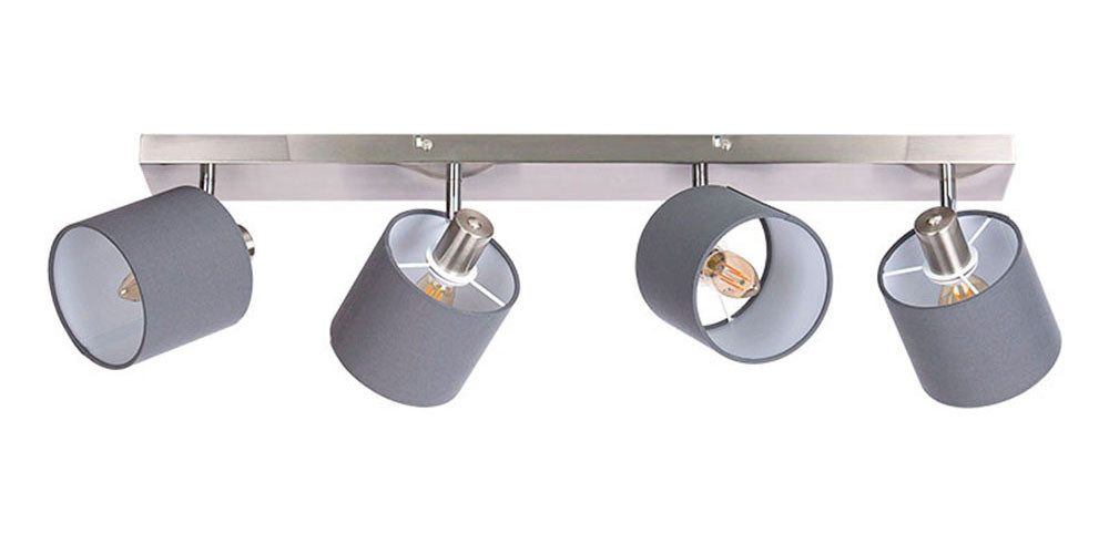 NOWA Deckenstrahler ATLANTA, ohne Leuchtmittel, Deckenspot/Kopf verstellbar/matt/Nickel/Wohnzimmer/Flur/Büro