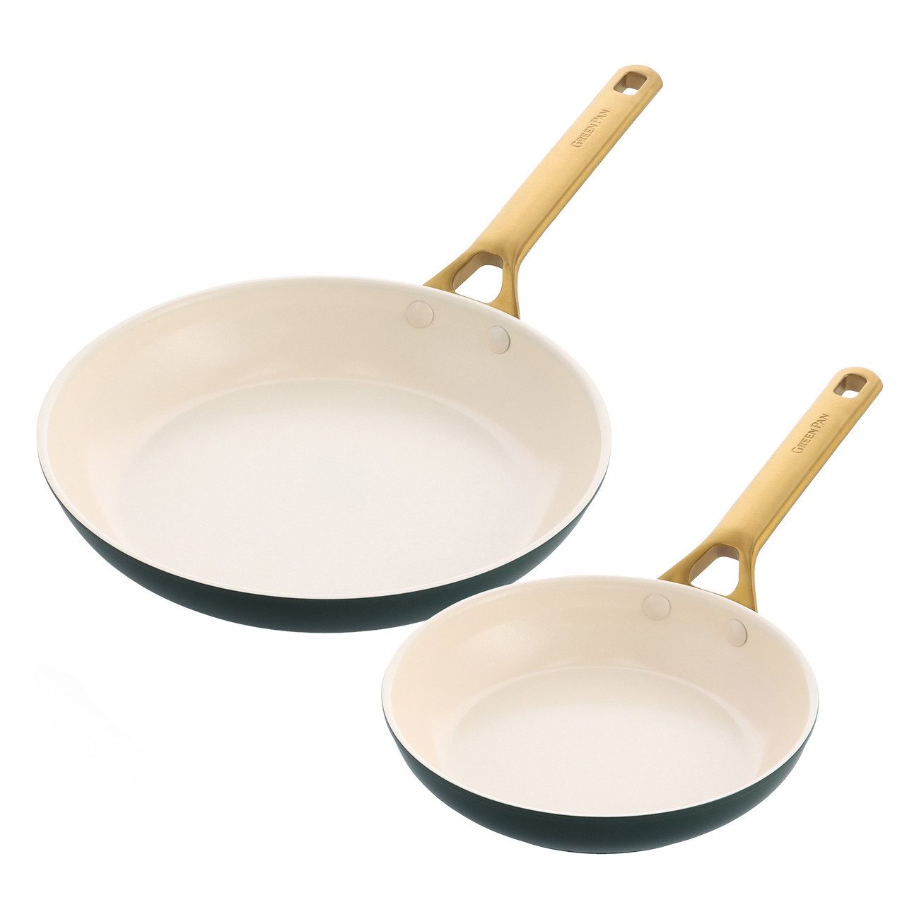 GREENPAN Pfannen-Set Padova Reserve 2-tlg. Pfannen-Set 20 cm & 26 cm grün Antihaft, Aluminium, Kratzfest, Keramik, alle Herdarten, Backofengeeignet, Ø 20 & 26 cm