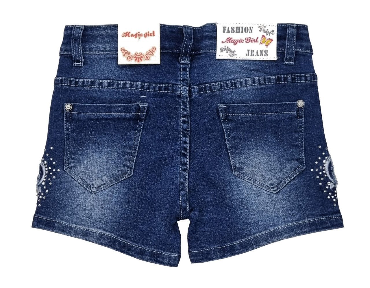 Girls Fashion Jeansshorts Shorts Jeansshorts Kinder Sommerhose Hot Pants, M413 mit Stretch-Anteil