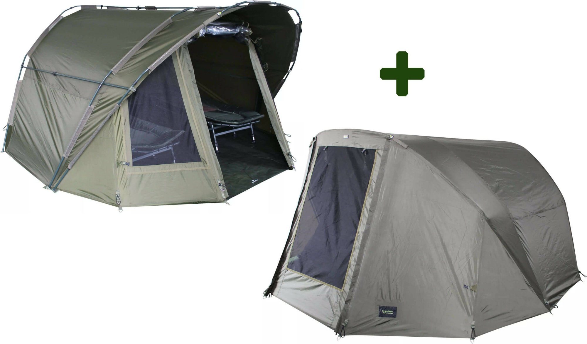 MK Angelsport Angelzelt MK 2 Mann Angelzelt Fort Knox Solid + Overwrap, Personen: 2