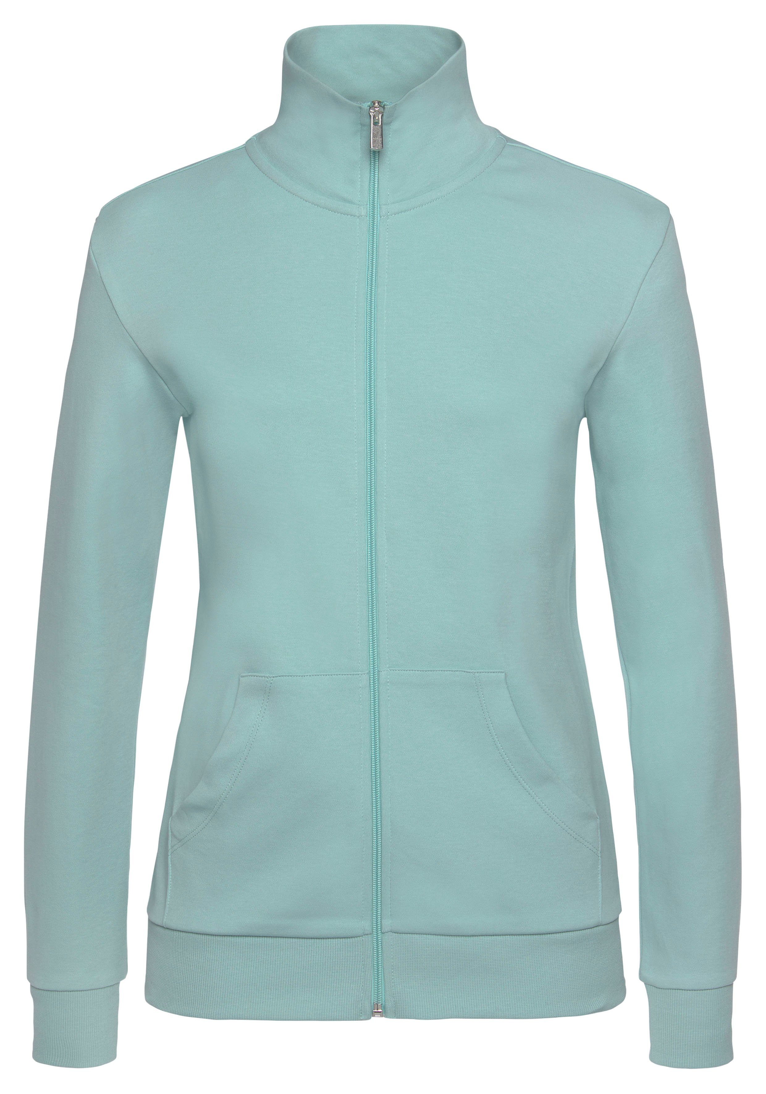 Bench. Loungewear Sweatjacke mit Logostickerei am Stehkragen, Loungewear, L günstig online kaufen