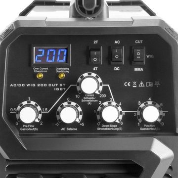 STAHLWERK Inverterschweißgerät AC/DC WIG 200 Plasma ST IGBT Vollausstattung, 10 - 200 A, Kombi Schweißgerät mit 200 Ampere für WIG & MMA