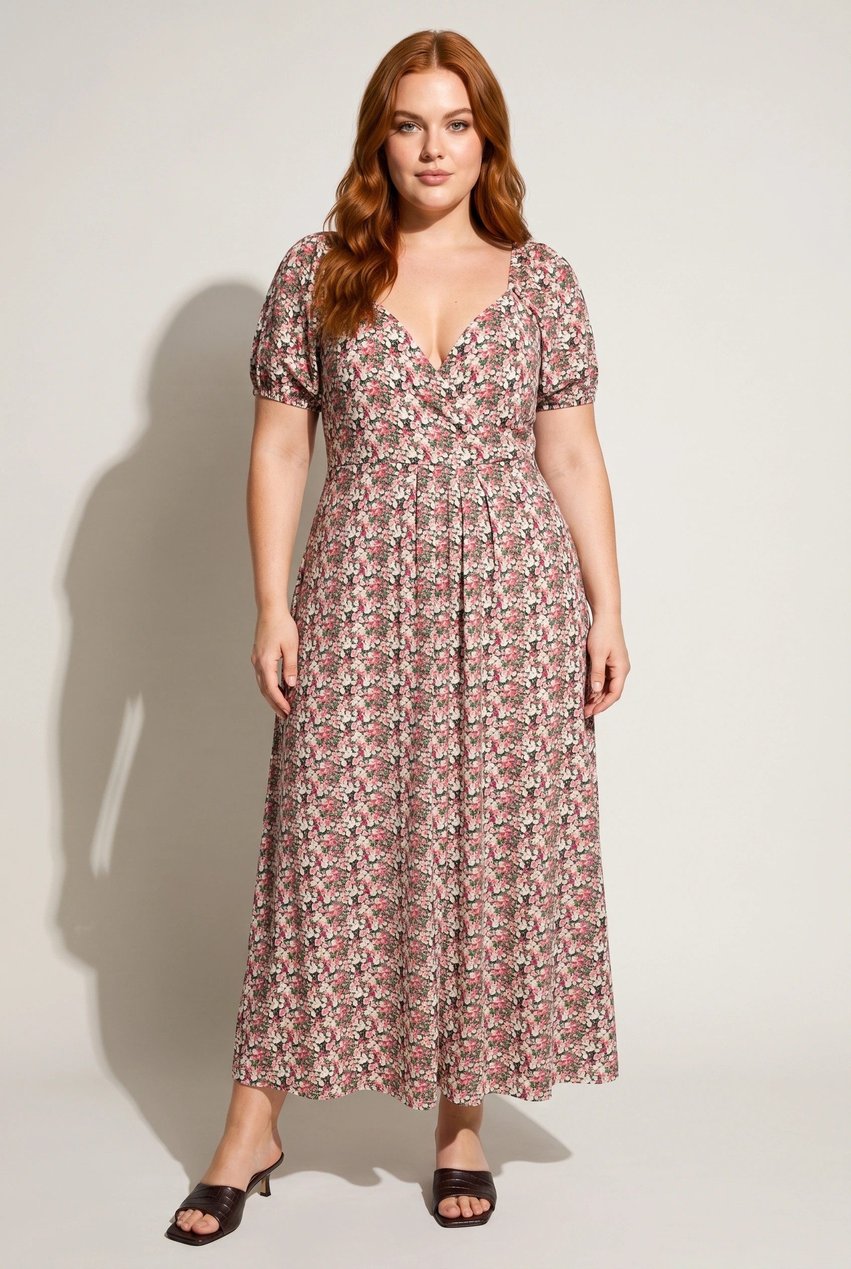 Shape of You Maxikleid Wickelkragen Kurzarm Maxikleid