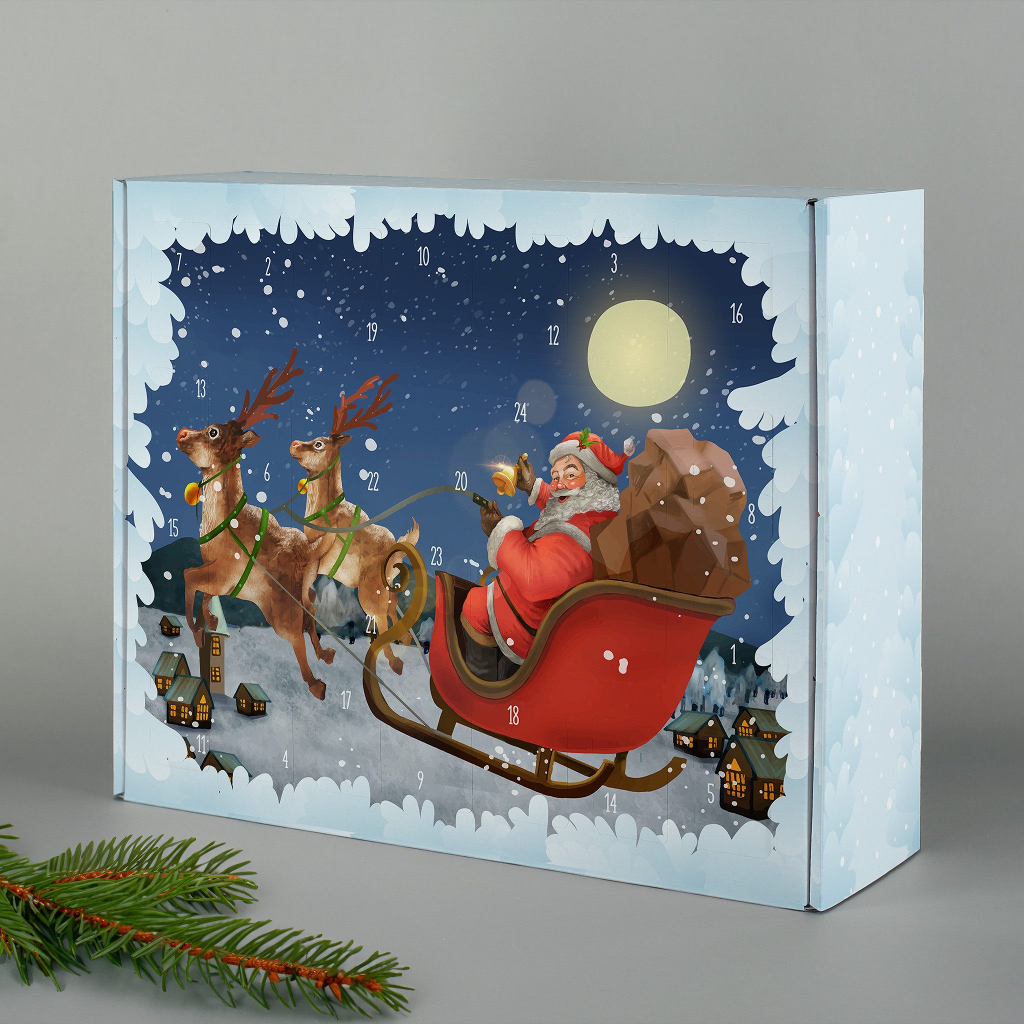 Herz & Heim befüllbarer Adventskalender mit festlichen Motiven zu Weihnachten - DIY Adventskalender, zum selbst Befüllen, aus stabiler Pappe – Bild 2 von 5