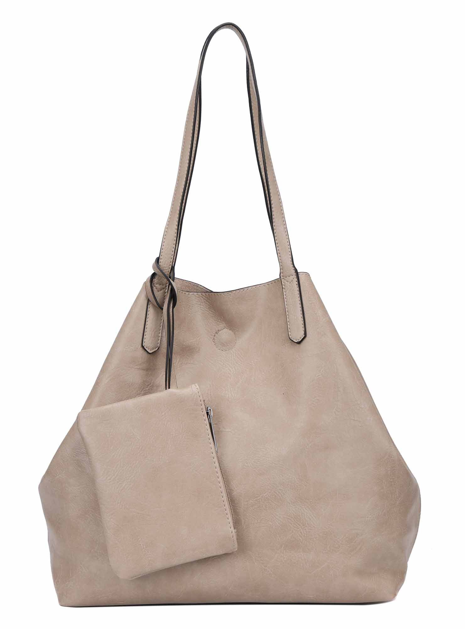 Damen Handtaschen Set 3-teilig - Hobo Umhängetasche, Clutch & Umhängetasche, Aus Weichem PU-Leder