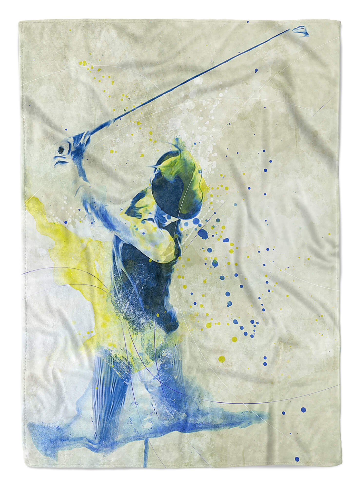 (1-St), Sport Baumwolle-Polyester-Mix Art Kunstvoll Handtuch III Strandhandtuch Sinus Saunatuch Kuscheldecke Sportha, Golf Handtücher SplashArt Handtuch