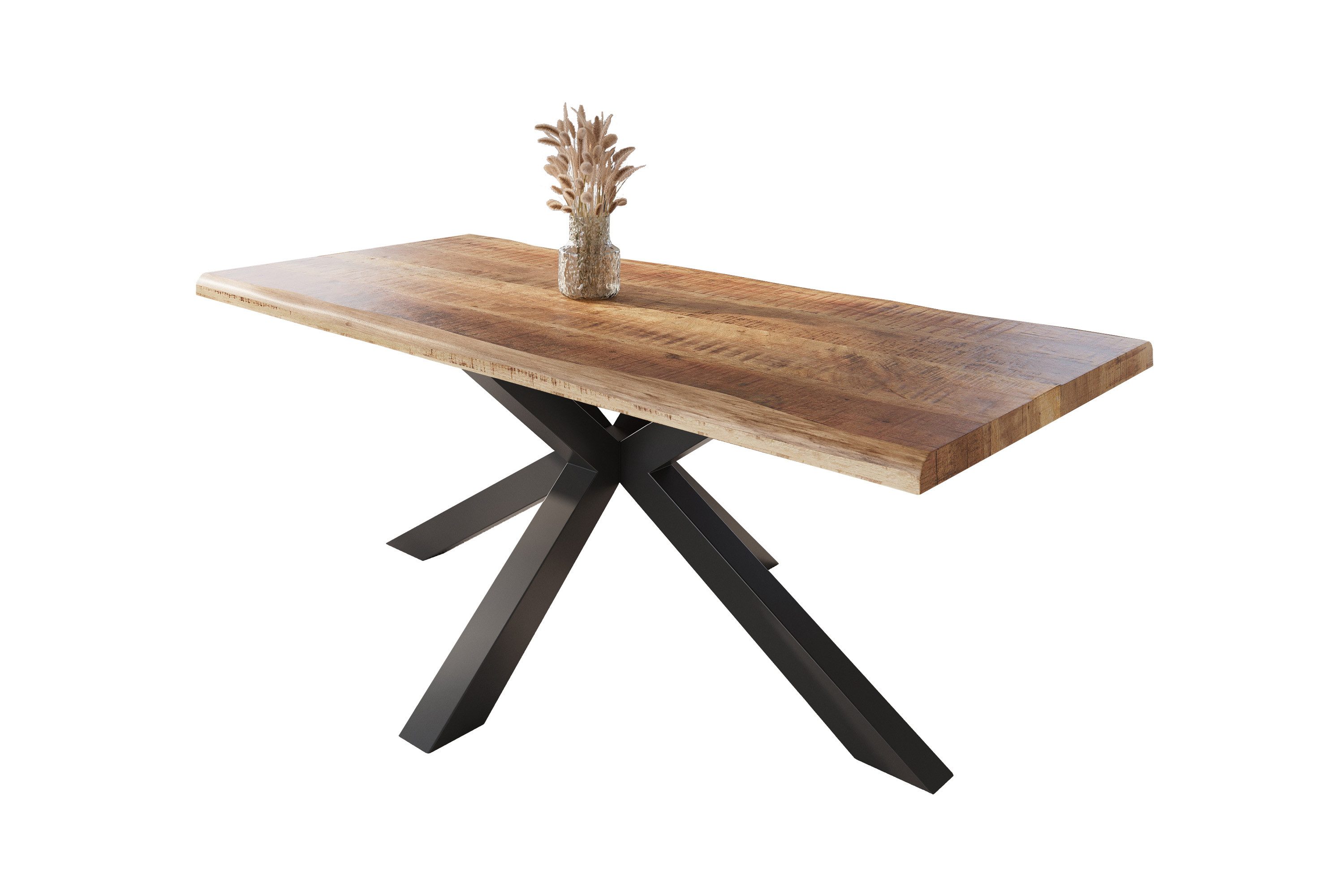 SAM® Esstisch Waves_Spider, Mangoholz, gedoppelte Tischplatte, günstig online kaufen