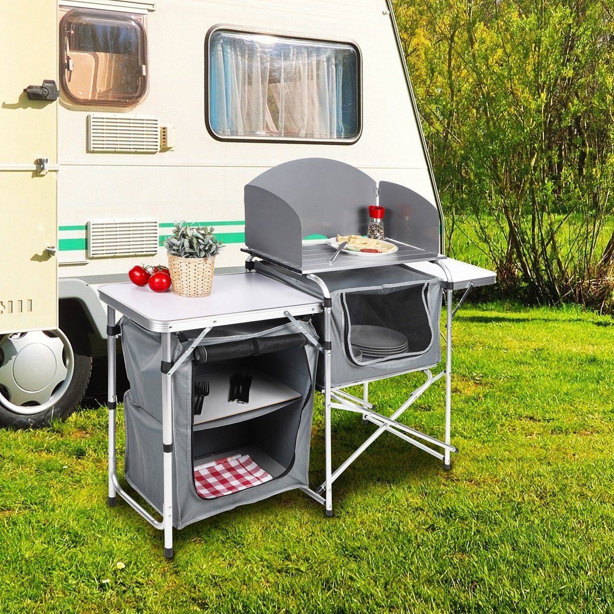 GartenHero Falttisch (1-St) Set Tisch Camping Arbeitsfläche klappbar Klapptisch Campingtisch Campingtisch