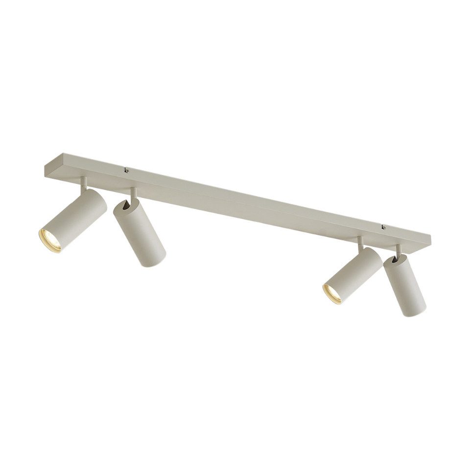 Qazqa LED Aufbaustrahler Renna, ohne Leuchtmittel, Kaltweiß, QAZQA Aufbau­spot, gu10, Beige, Metall, Modern