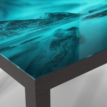DEQORI Couchtisch 'Polarlichter in Norwegen', Glas Beistelltisch Glastisch modern