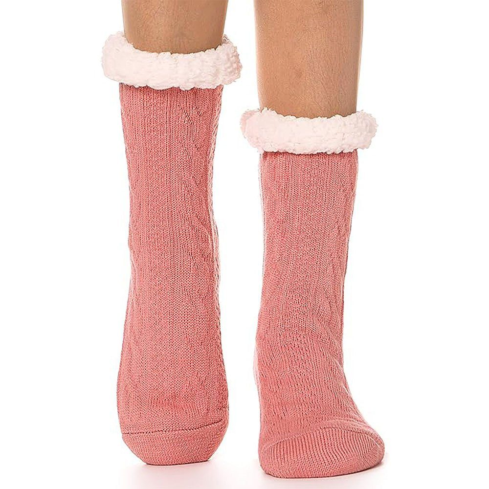 CTGtree Socken Damen Warme Winter Lila Hausschuhe Rot Dicke Socken